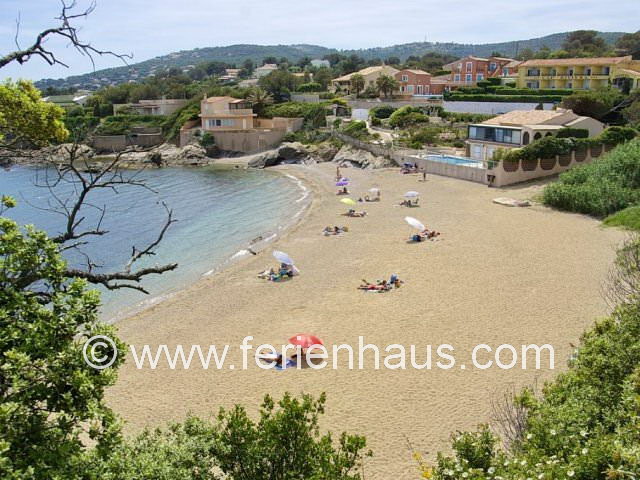 Strandbucht, Plage du Grand Boucharel, beim Ferienhaus in St. Aygulf, Südfrankreich