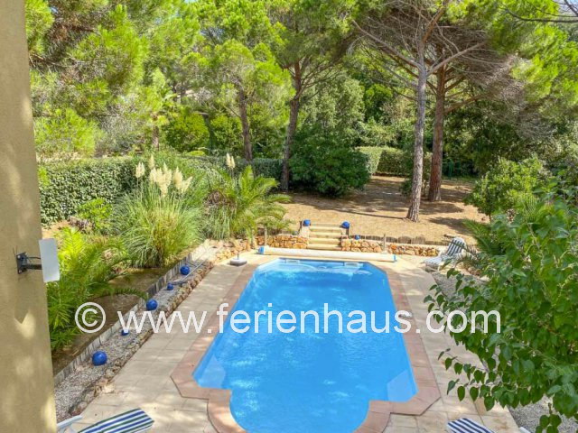 privater Swimmingpool am Ferienhaus in Les Issambres auf Piniengrundstück